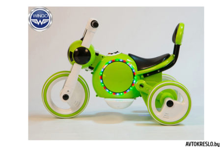Детский электромобиль-мотоцикл Wingo MOTO Y LUX зеленый глянец